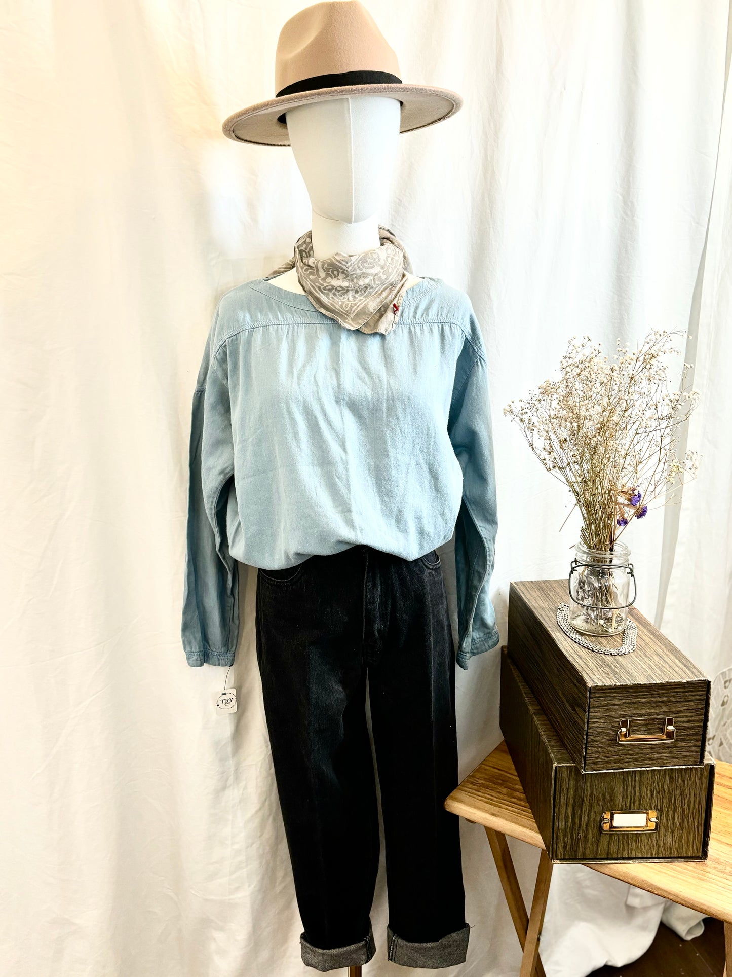 Timeless Blue Wash blouse