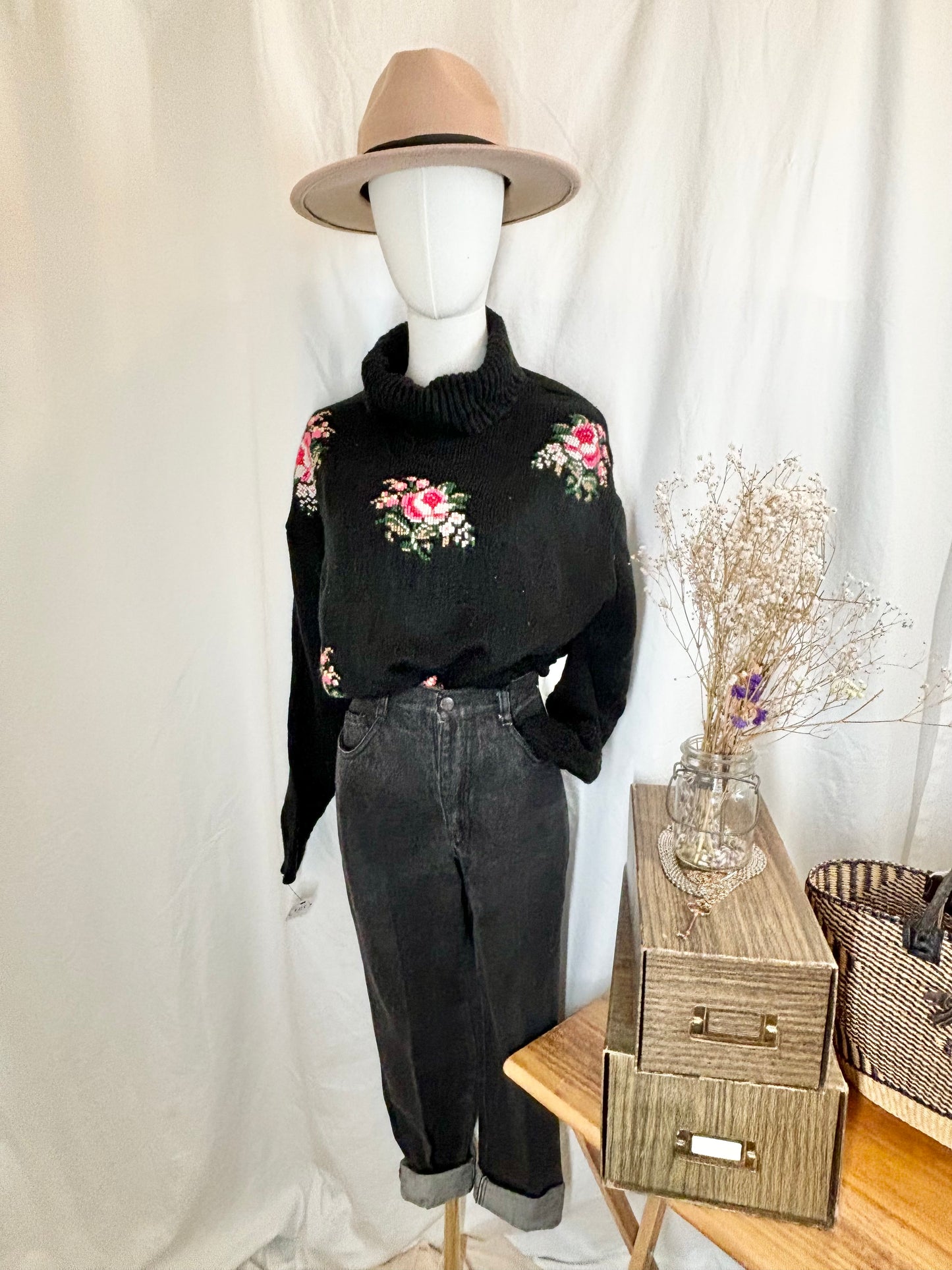 Adorable Vintage Rose Sweater