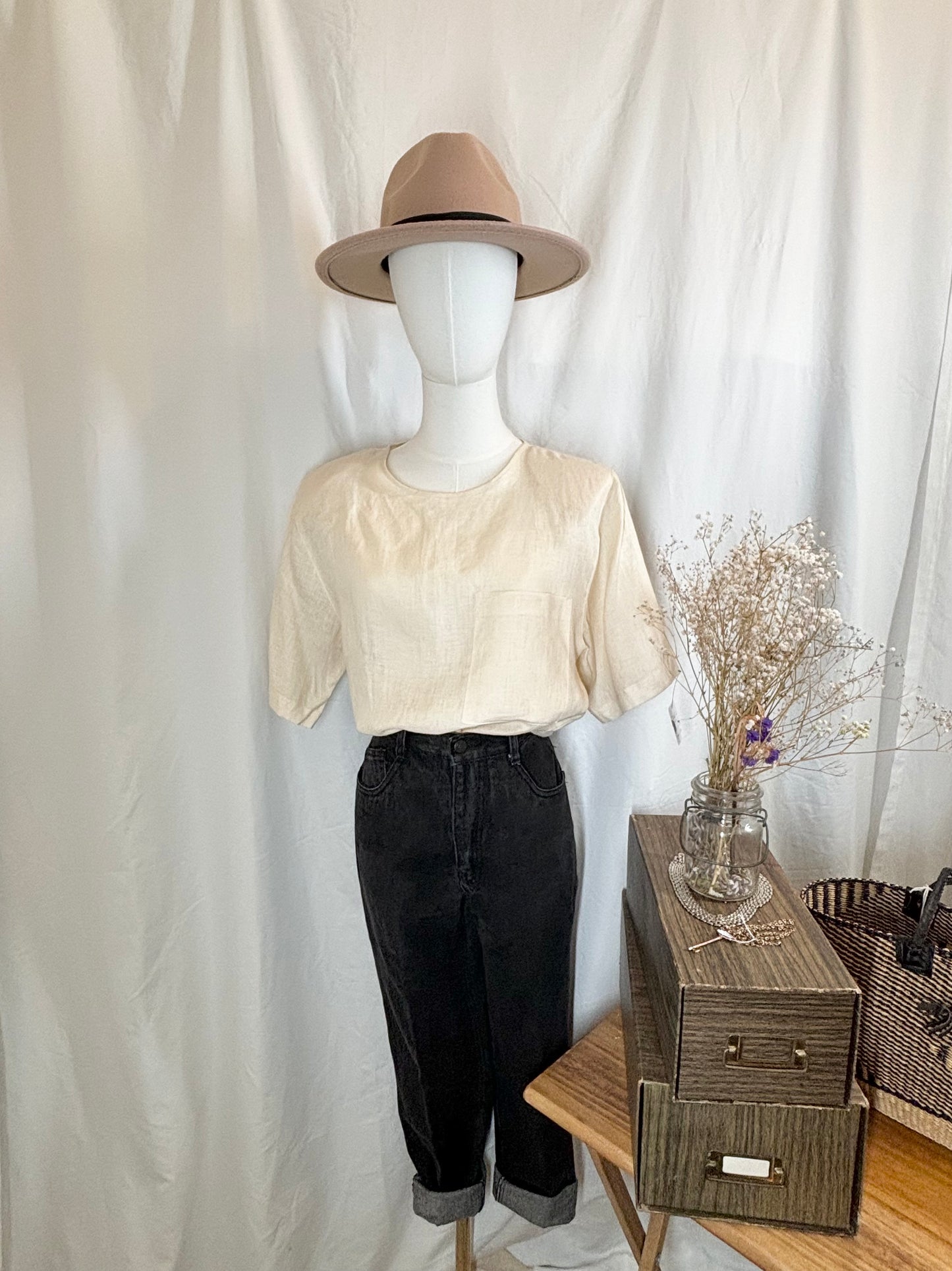 Pure Linen classic  blouse