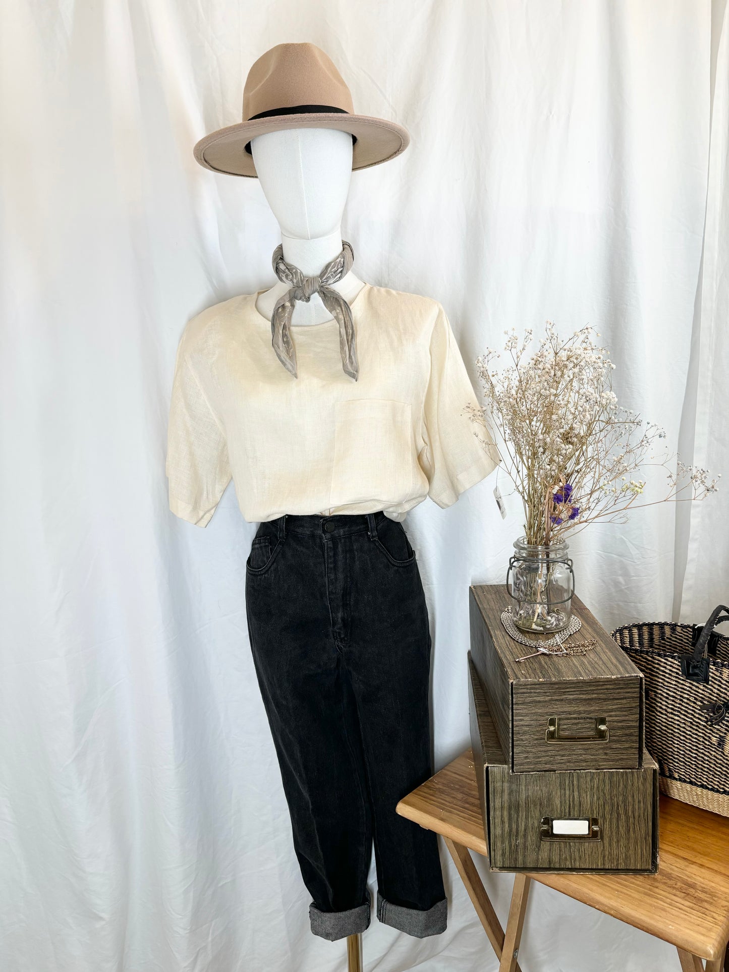 Pure Linen classic  blouse