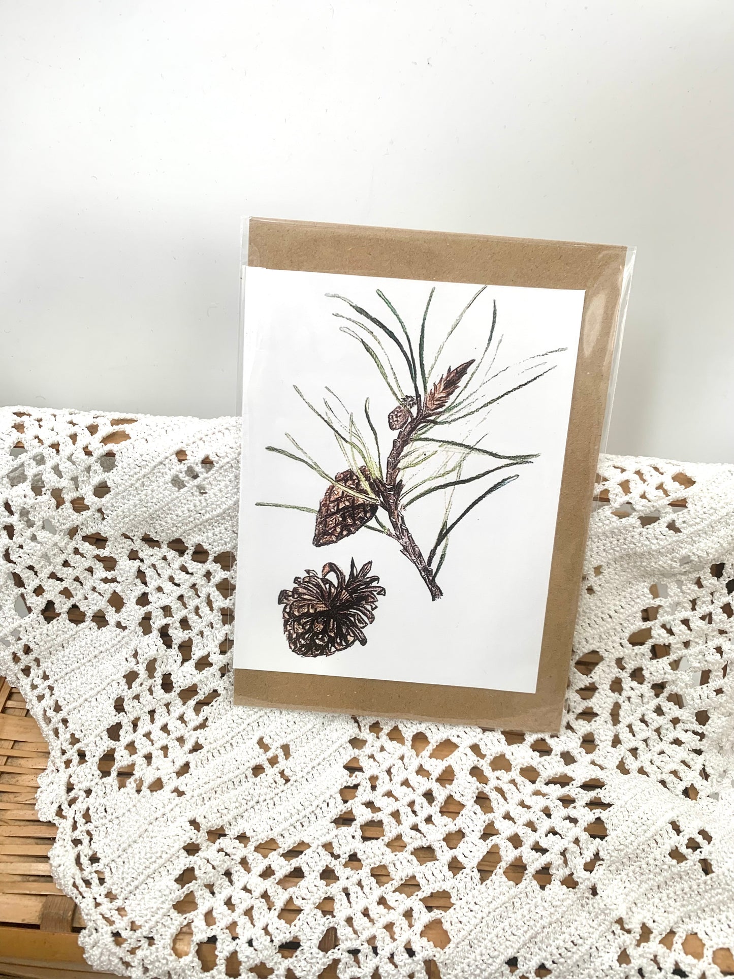 Pine cone greeting card