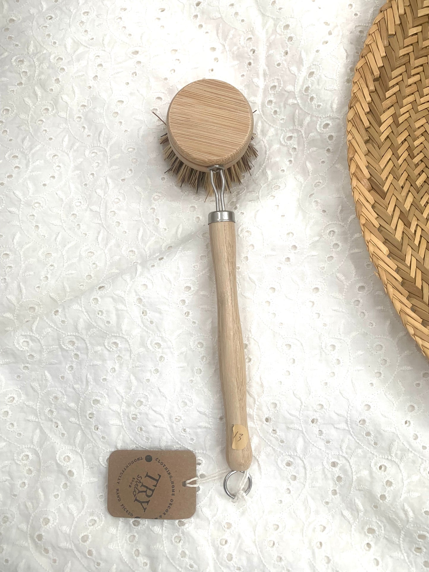 Long Handle Wood & Metal Dish Brush