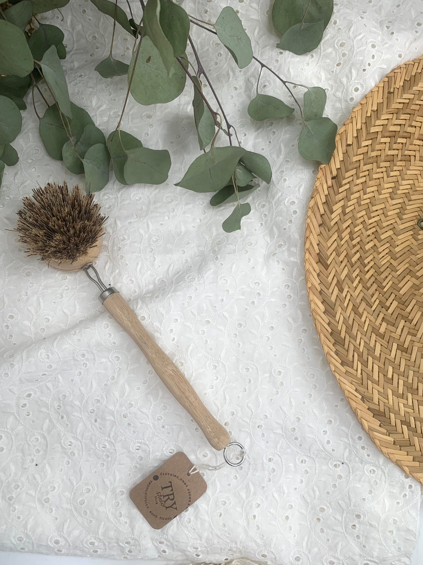 Long Handle Wood & Metal Dish Brush