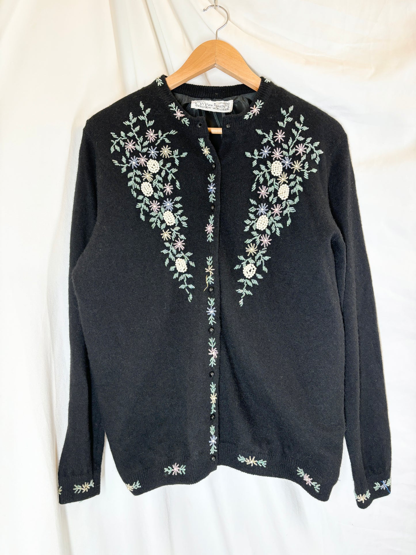 Vintage Floral Embroidered Cardigan