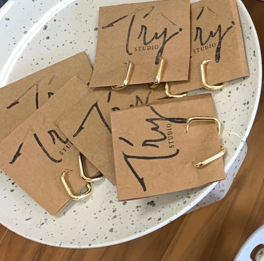 Rectangular Huggie Earrings