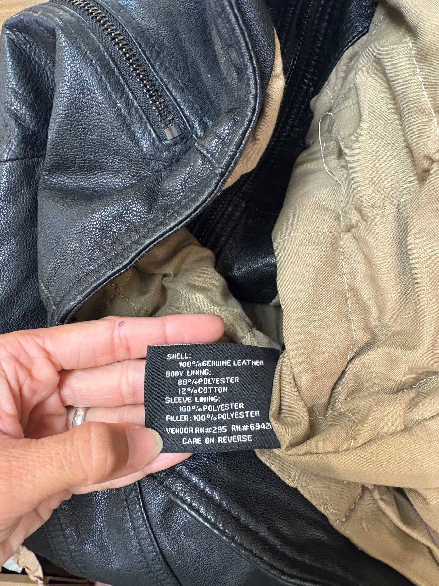Black Rivet Leather Jacket Mens Size M Black