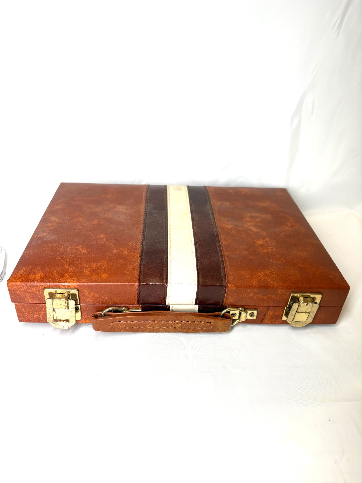 Vintage Travel Backgammon Game Set  Case & Rules Complete small