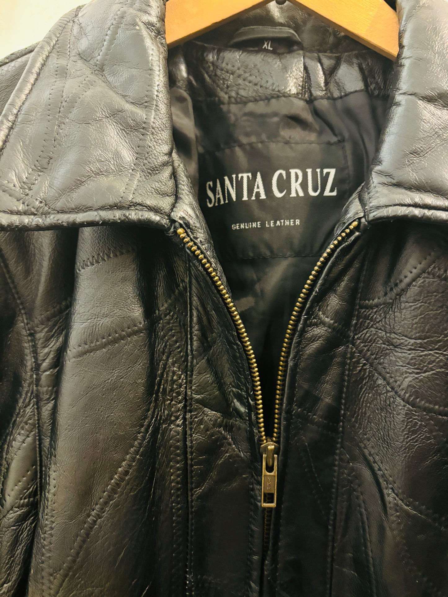 Stitched Patchwork Leather Jacket