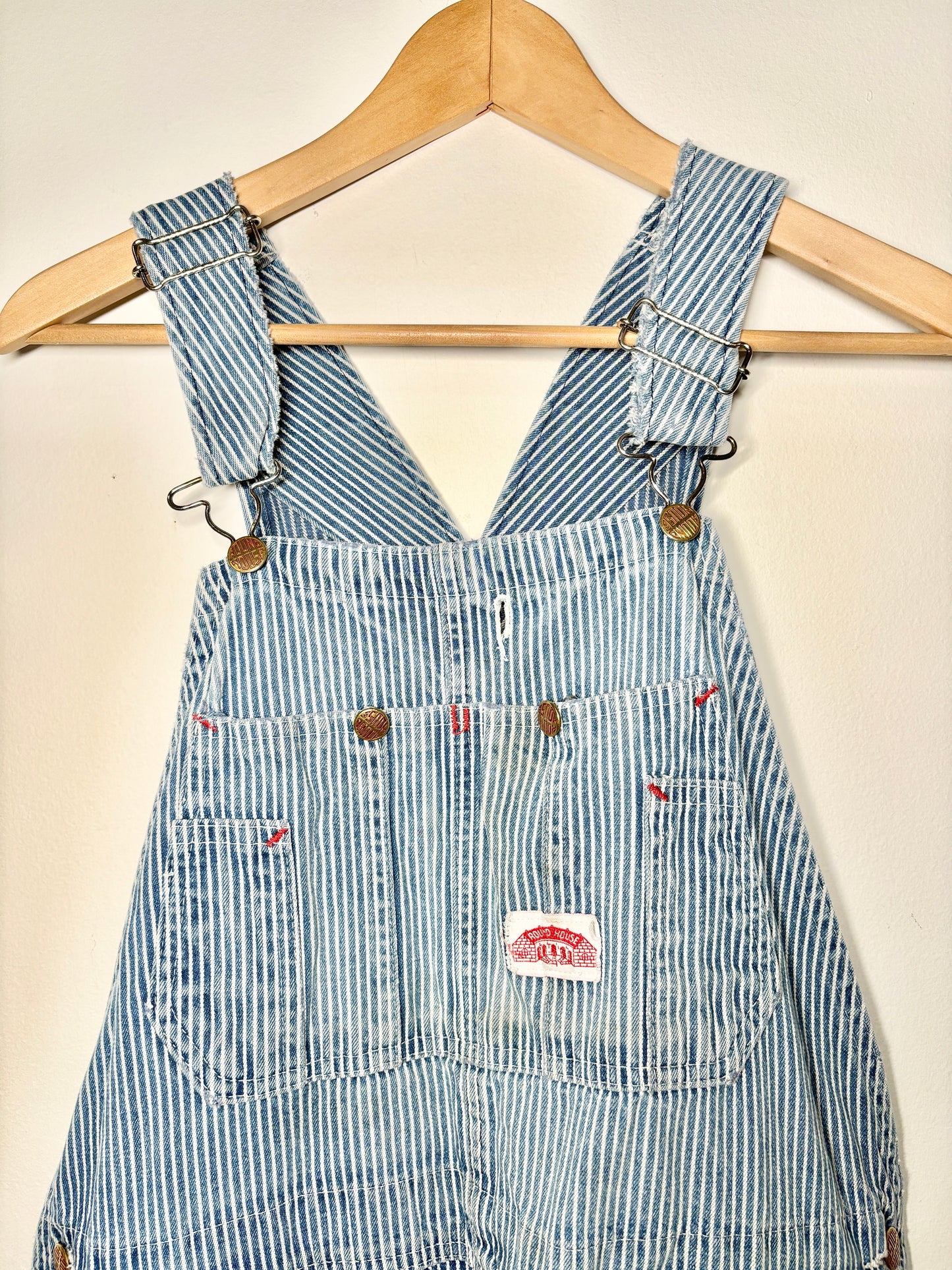 Round House hickory stripe overalls