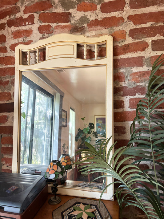 Vintage Mirror with Distressed Wood Frame