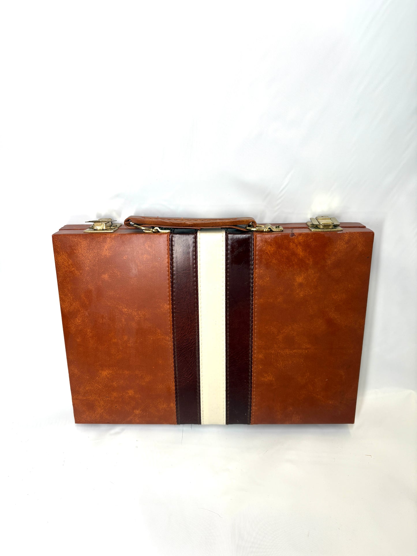 Vintage Travel Backgammon Game Set  Case & Rules Complete small