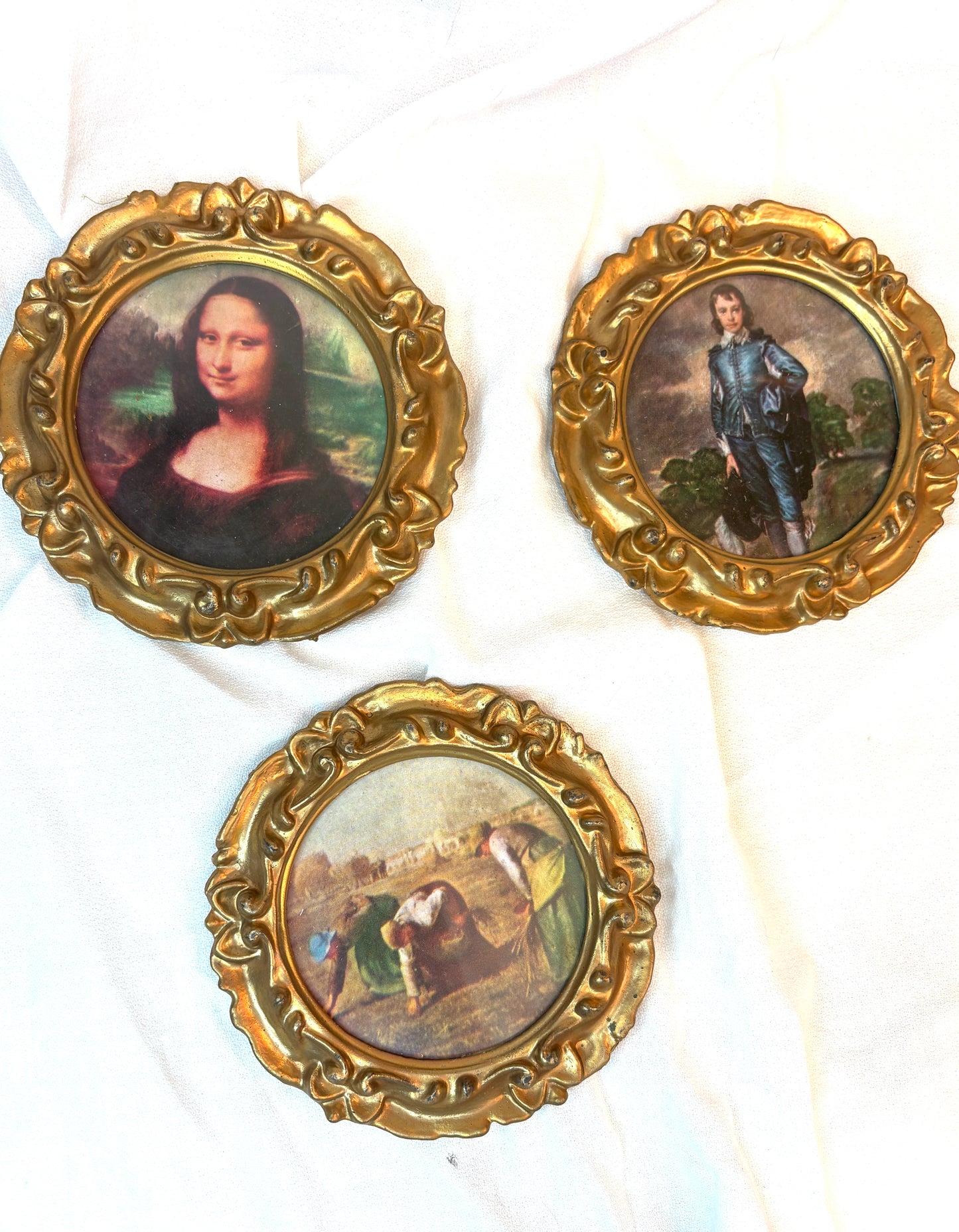 Vintage Ornate Gold Hard Plastic Wall Plaque/Frames set of 3