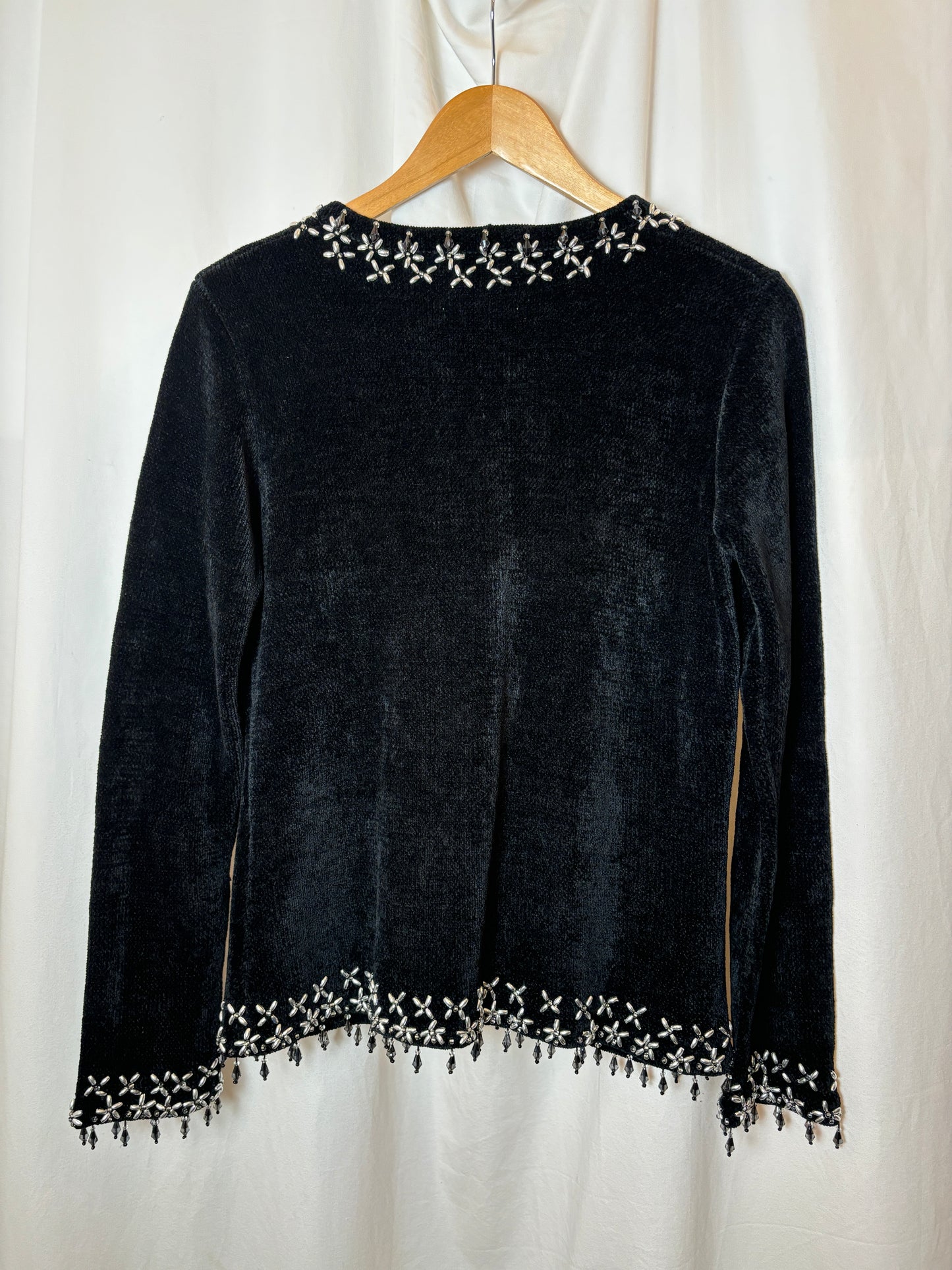 Black Beaded Cardigan