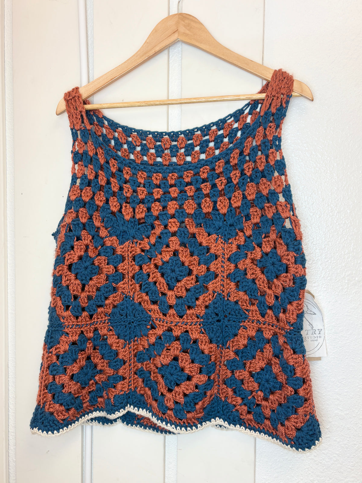 Handmade crochet tank top from a local maker.