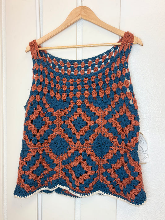Handmade crochet tank top from a local maker.