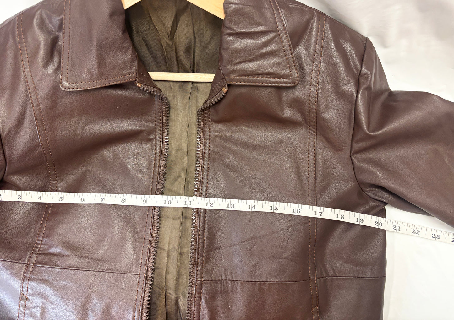 Brown Leather Bomber Moto