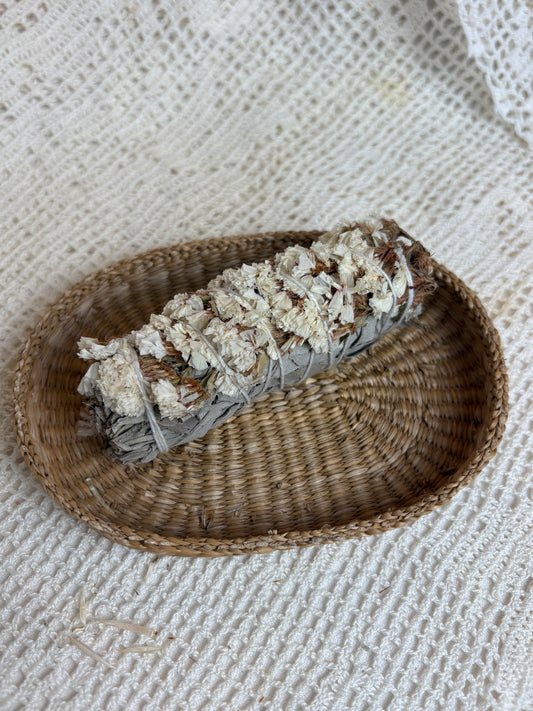 White Sinuata Flower with White Sage Bundles
