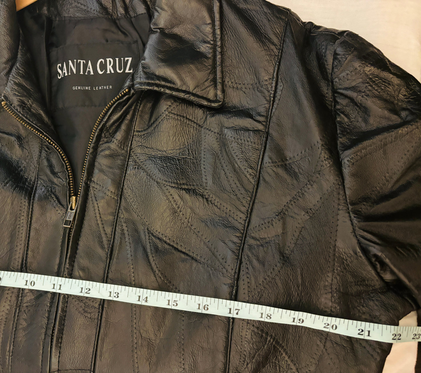 Stitched Patchwork Leather Jacket