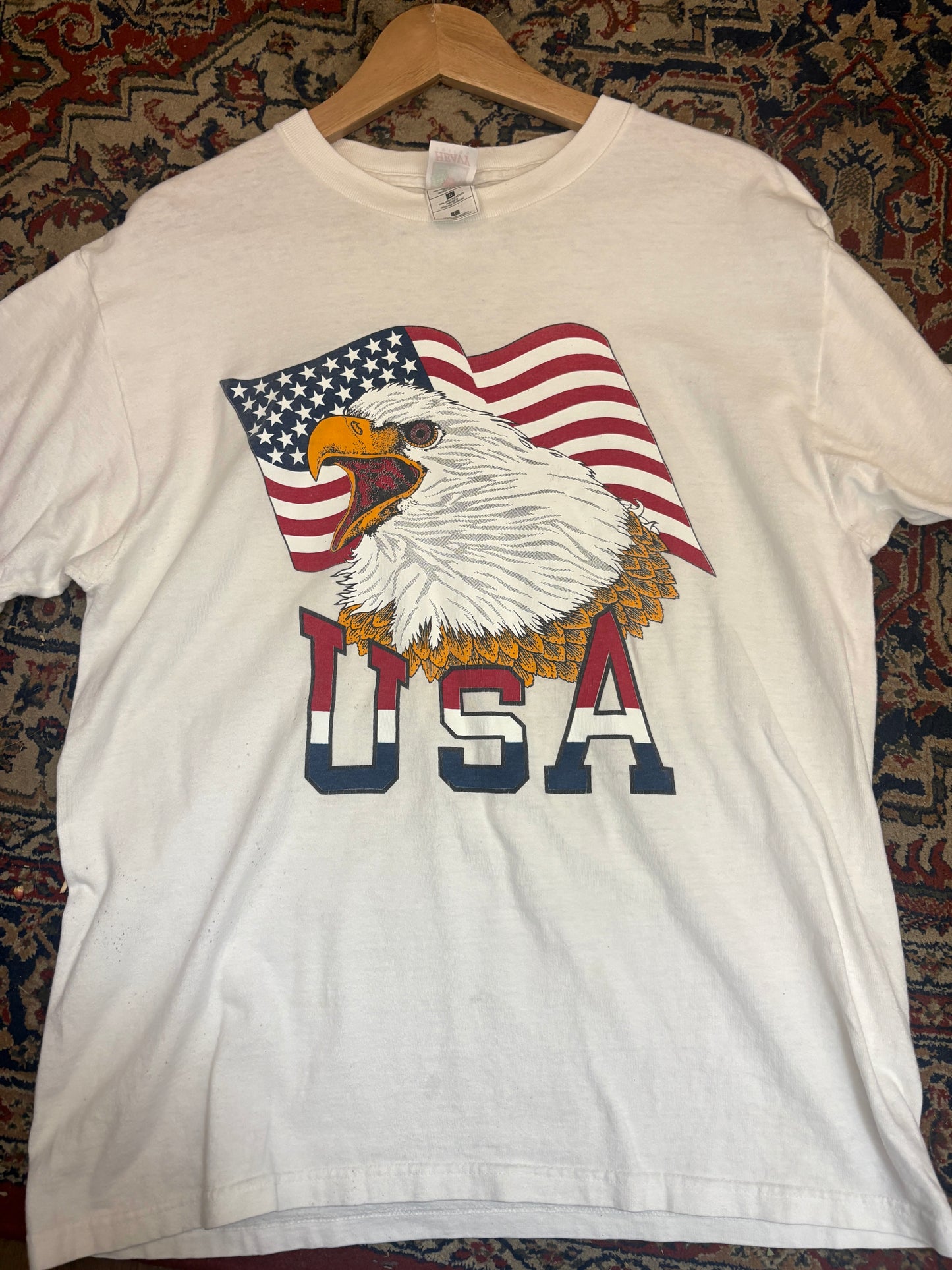 Vintage 80's USA Bald Eagle T-Shirt Single Stitch Size L