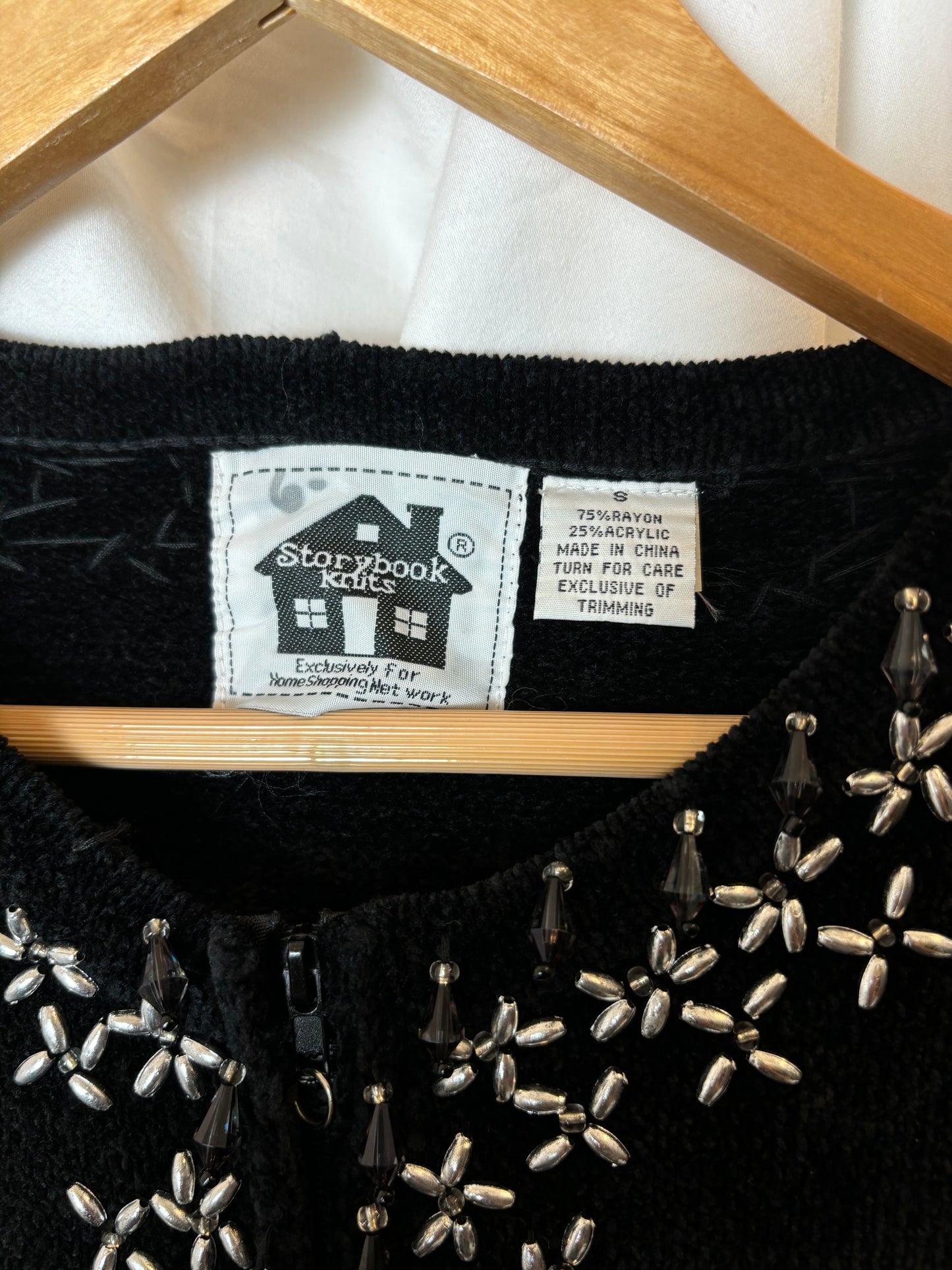 Black Beaded Cardigan