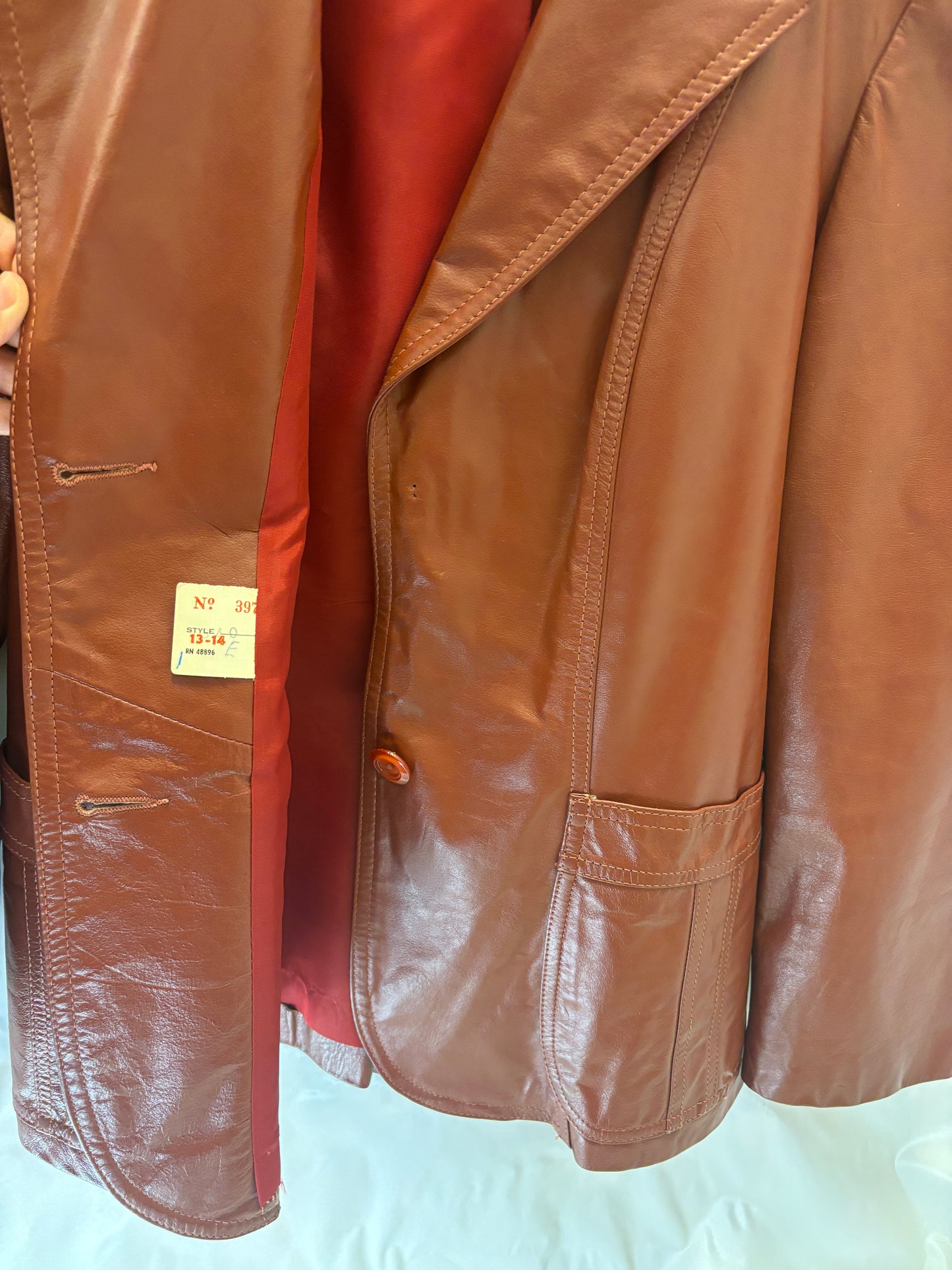 1970's Brown Leather Blazer Jacket