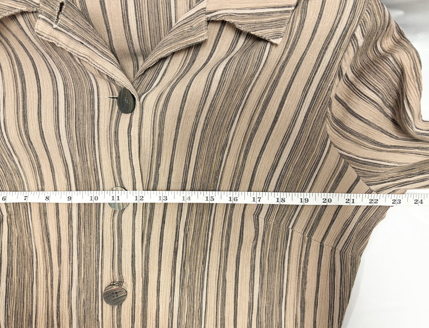 Earth Tone Striped Button-Up Shirt