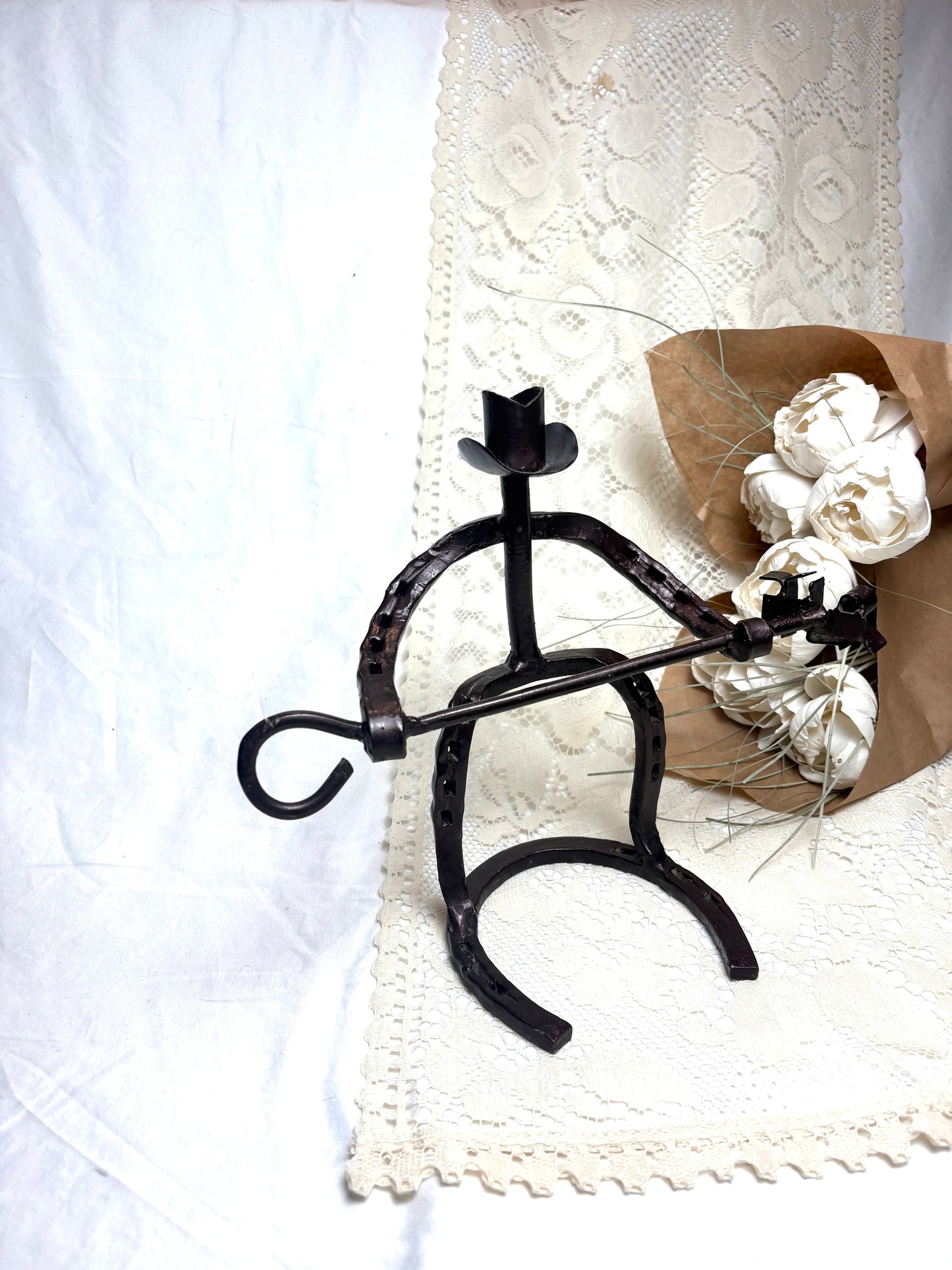 Cowboy Horseshoe Art Jewelry/ Trinket Stand Holder/ candle holder