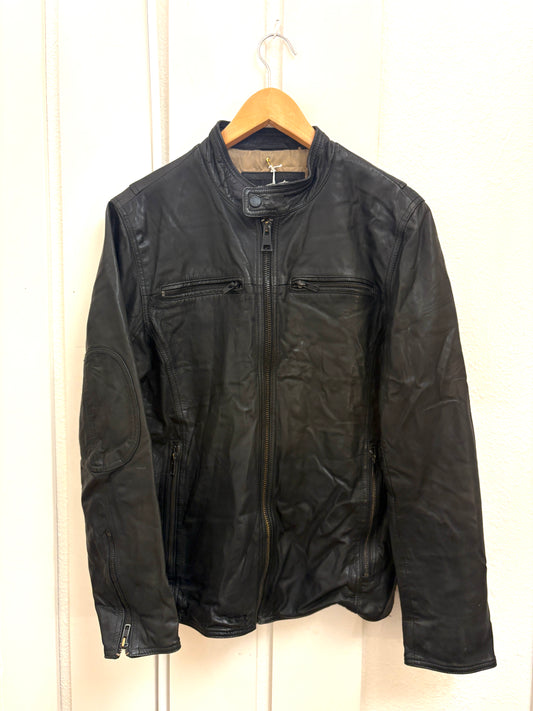 Black Rivet Leather Jacket Mens Size M Black