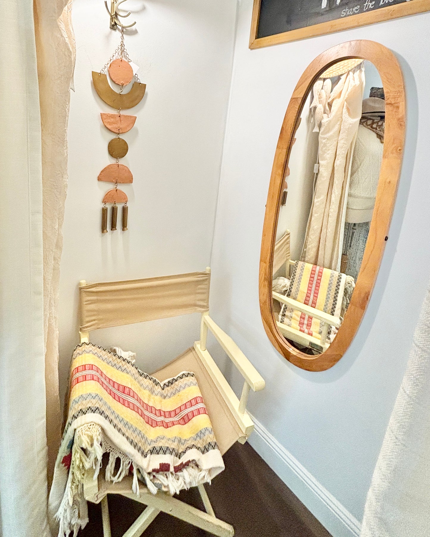 Brass Geometric & Terracotta Hanging Wall Decor