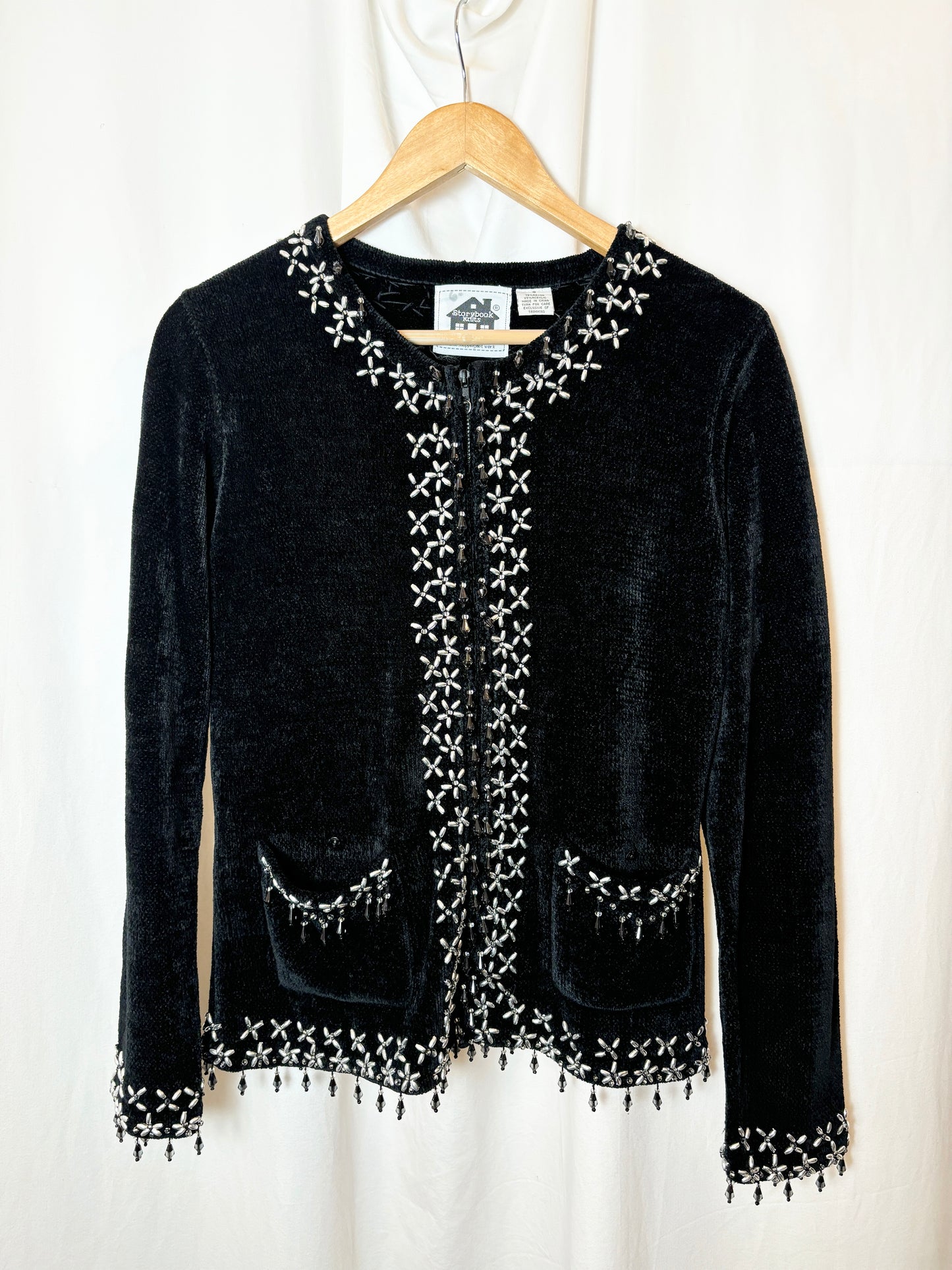 Black Beaded Cardigan