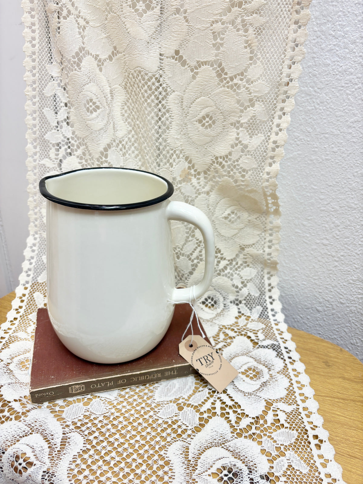 Cream Enamel Pitcher – 2.5L