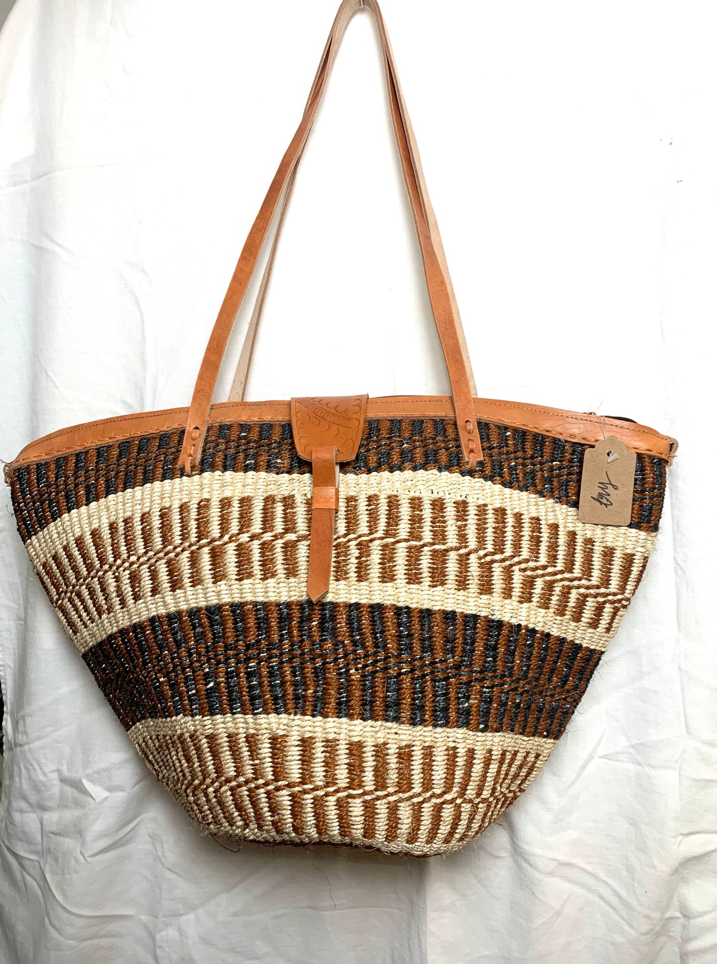 Kenyan woven large size tote bag