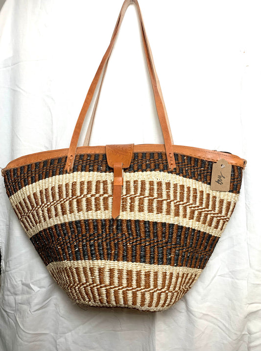 Kenyan woven large size tote bag