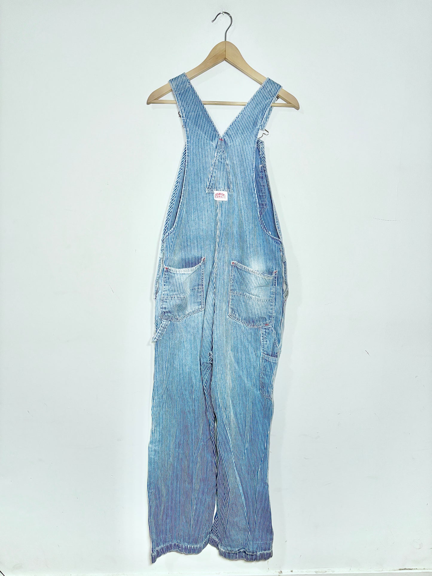 Round House hickory stripe overalls