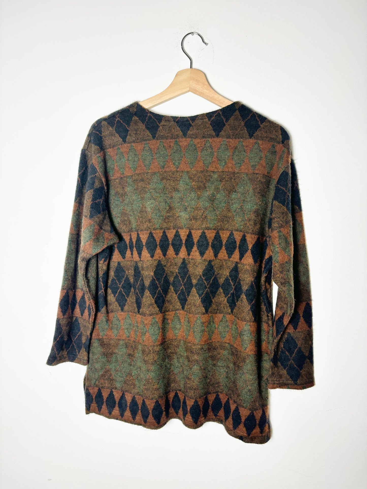 Vintage Geometric Argyle Sweater
