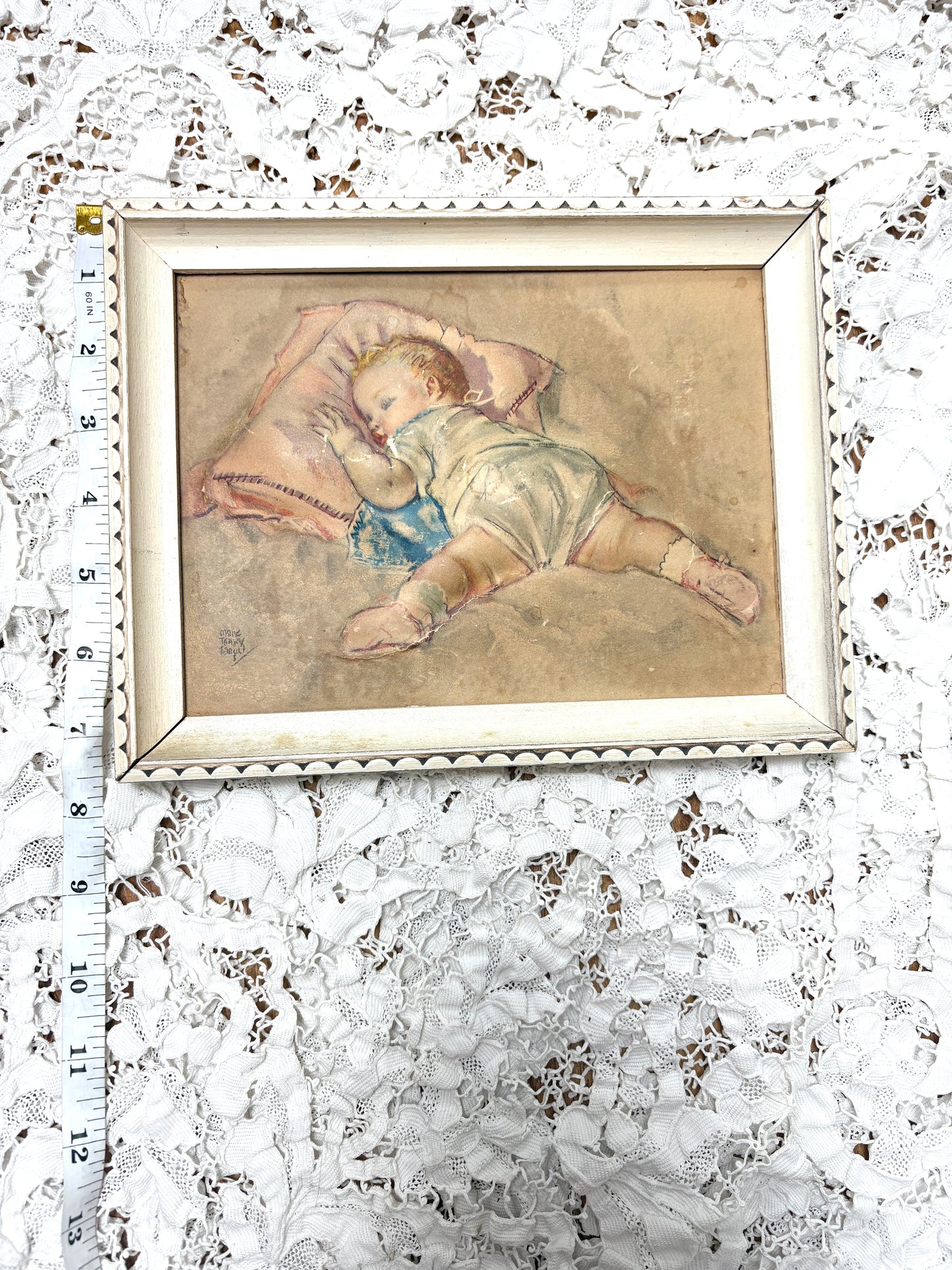 Vintage 1941 Sleeping Baby Weather Forecaster Framed Print Lewis Anker