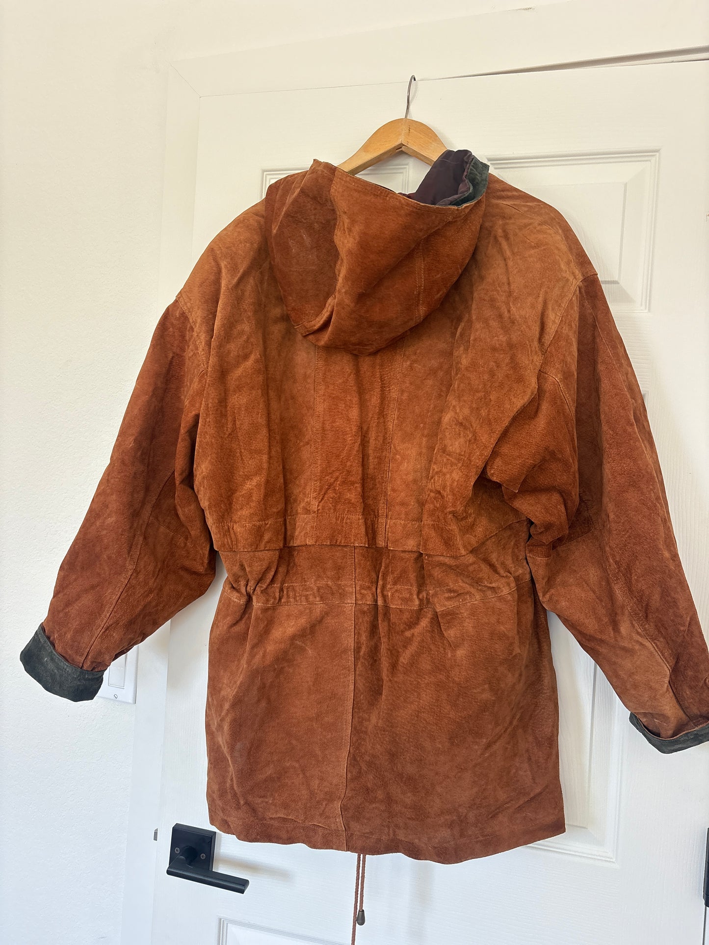 ADVENTURE BOUND Wilson’s Leather Full Zip Jacket/Coat Flannel Lined, Hood SZ M