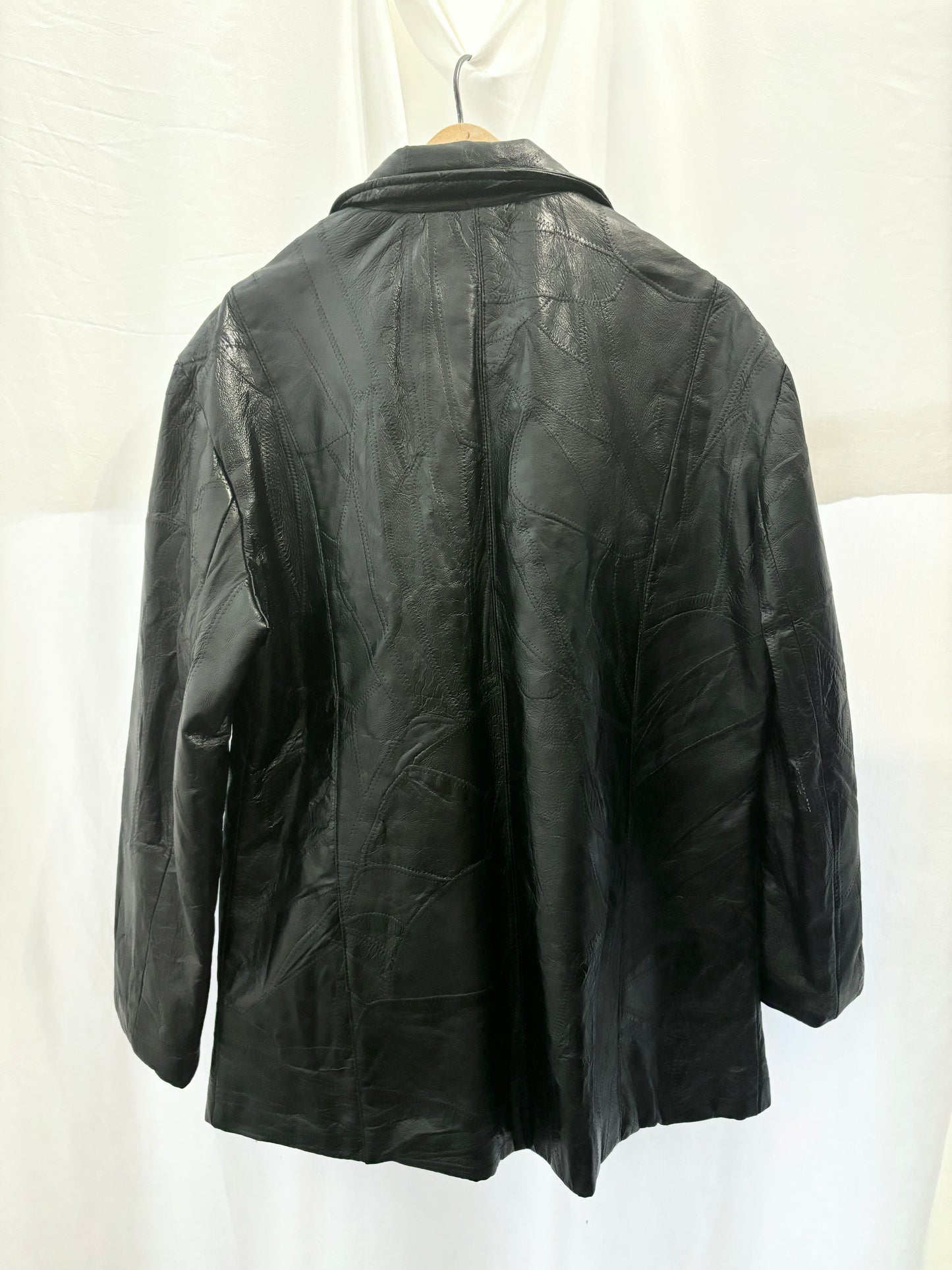 Stitched Patchwork Leather Jacket