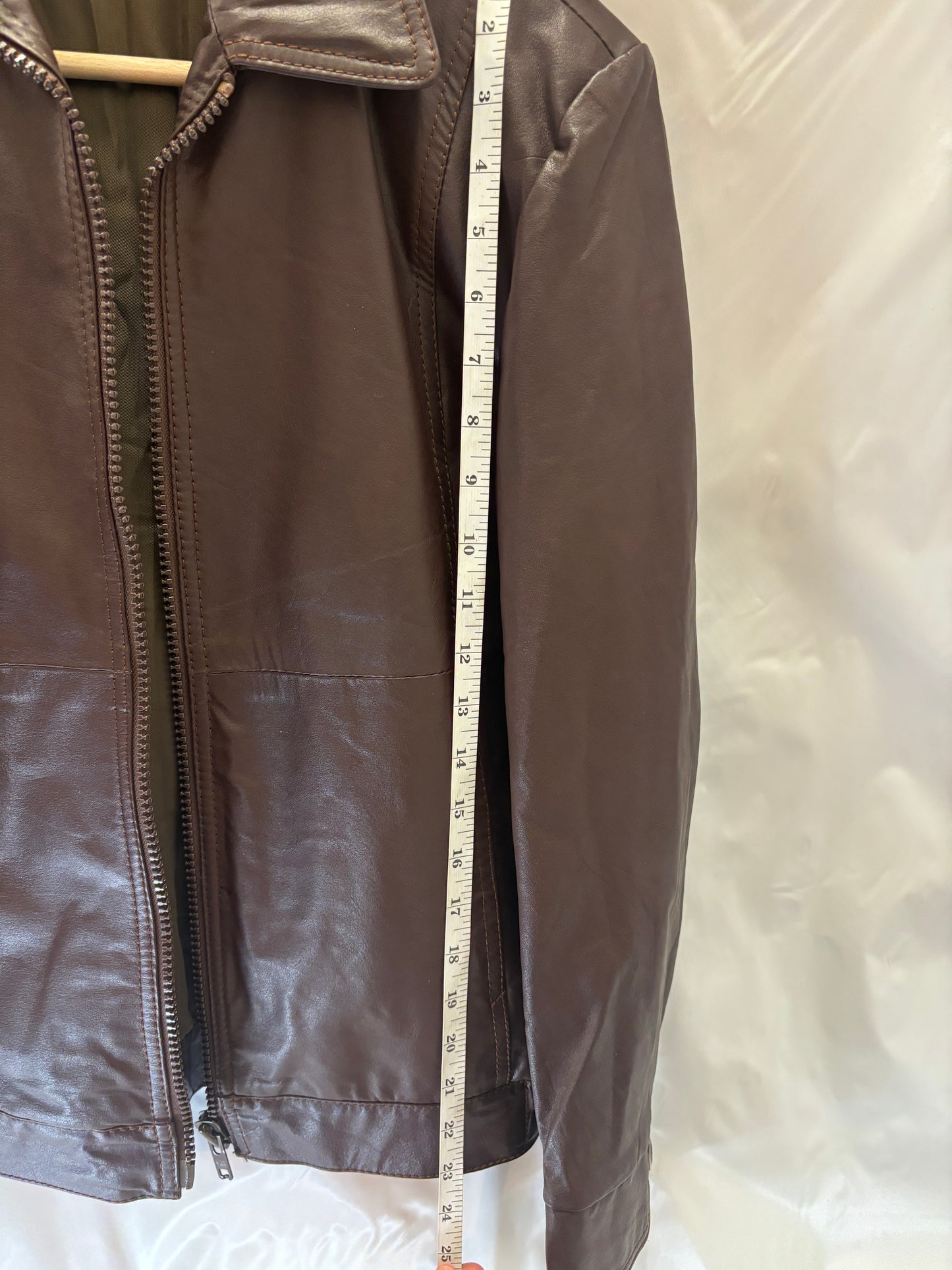 Brown Leather Bomber Moto