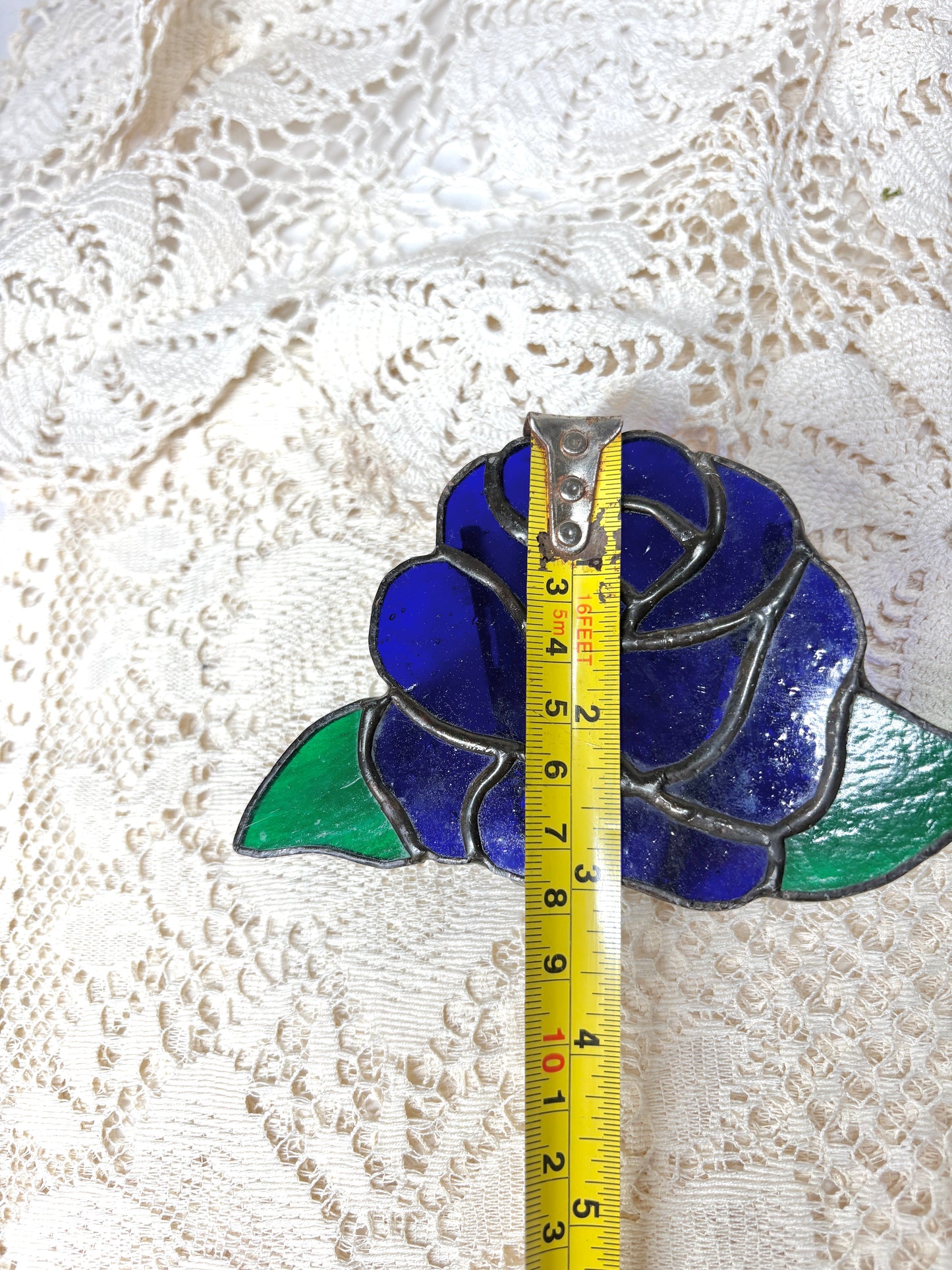Rose Sun Catcher Stained Glass Home decor