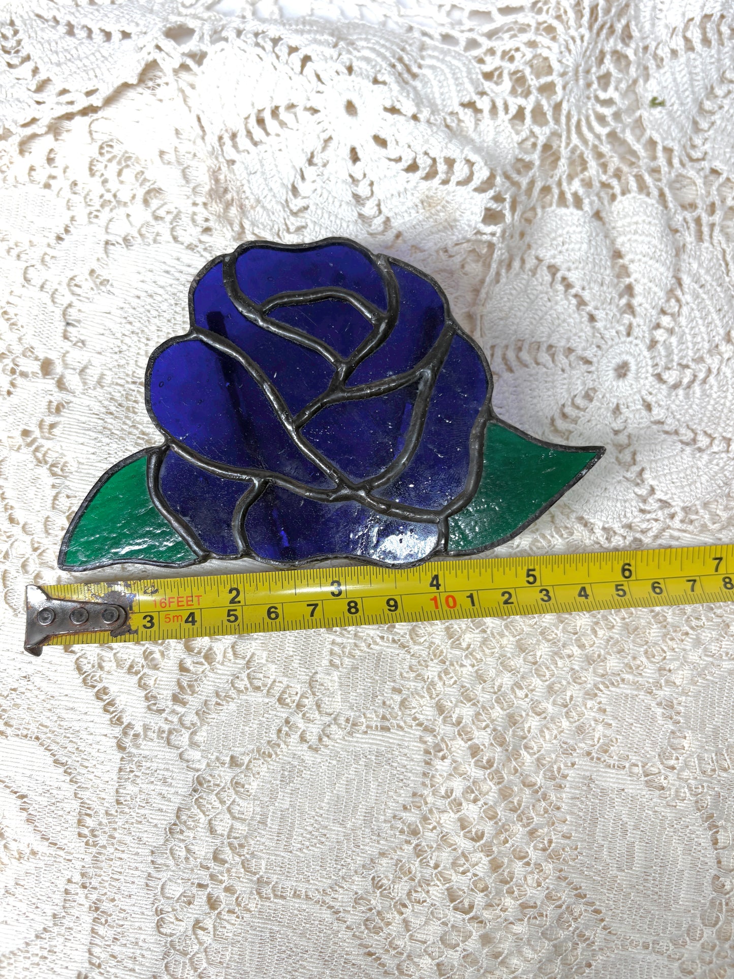 Rose Sun Catcher Stained Glass Home decor