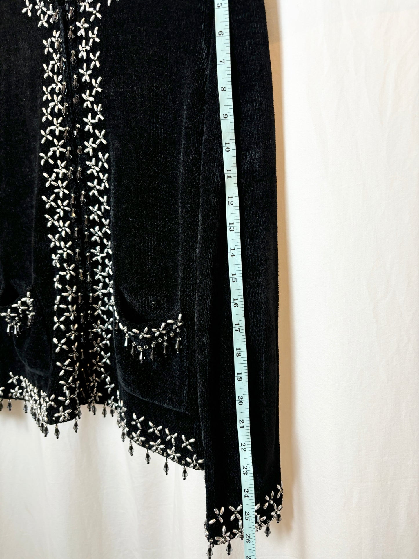 Black Beaded Cardigan