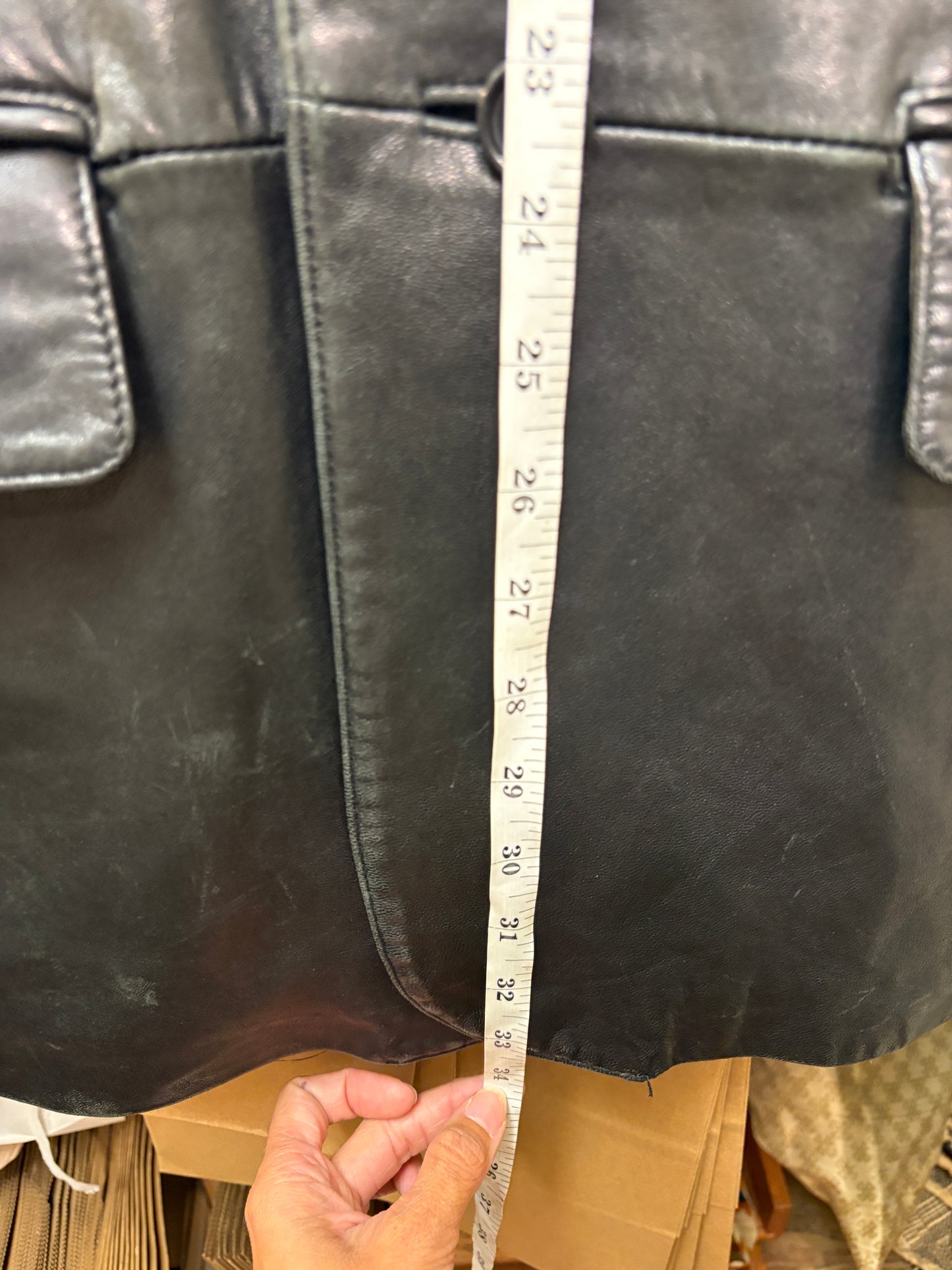 The Wilsons Men's Black Leather Blazer Jacket in size M
