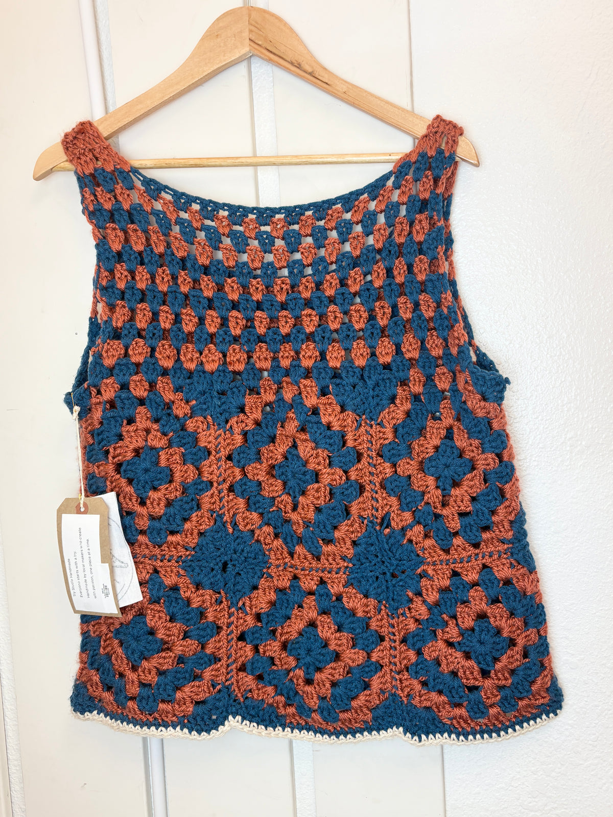 Handmade crochet tank top from a local maker.
