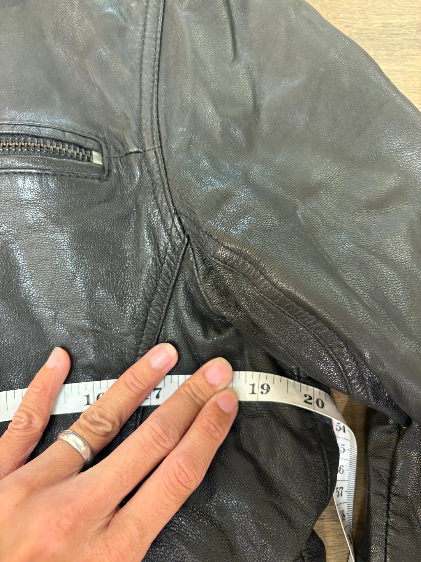 Black Rivet Leather Jacket Mens Size M Black