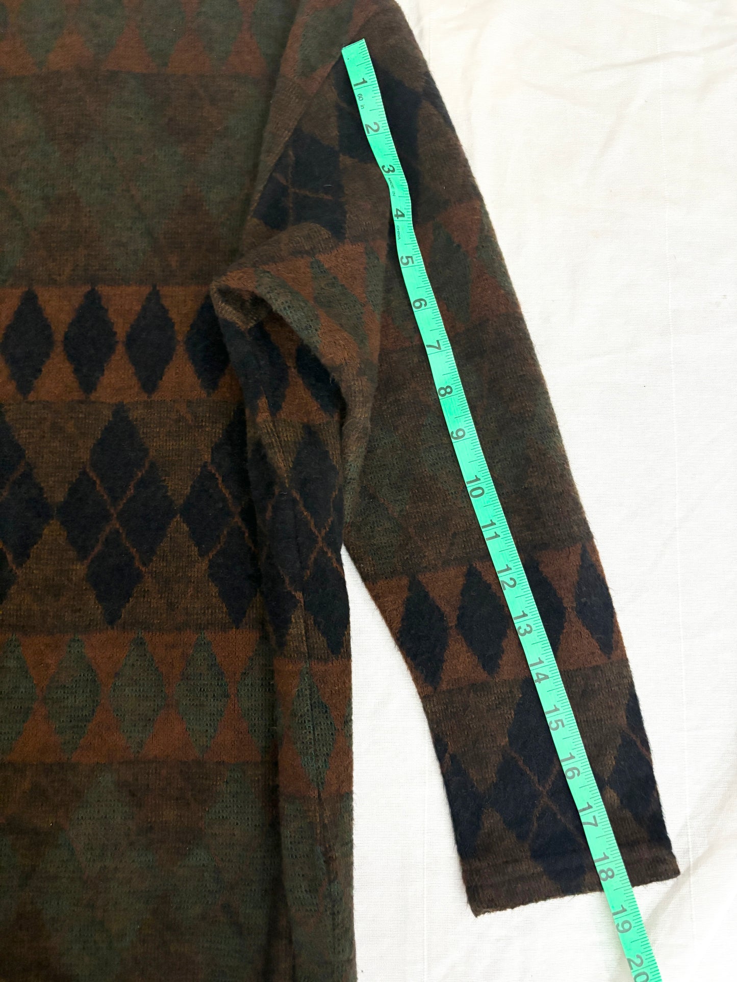 Vintage Geometric Argyle Sweater