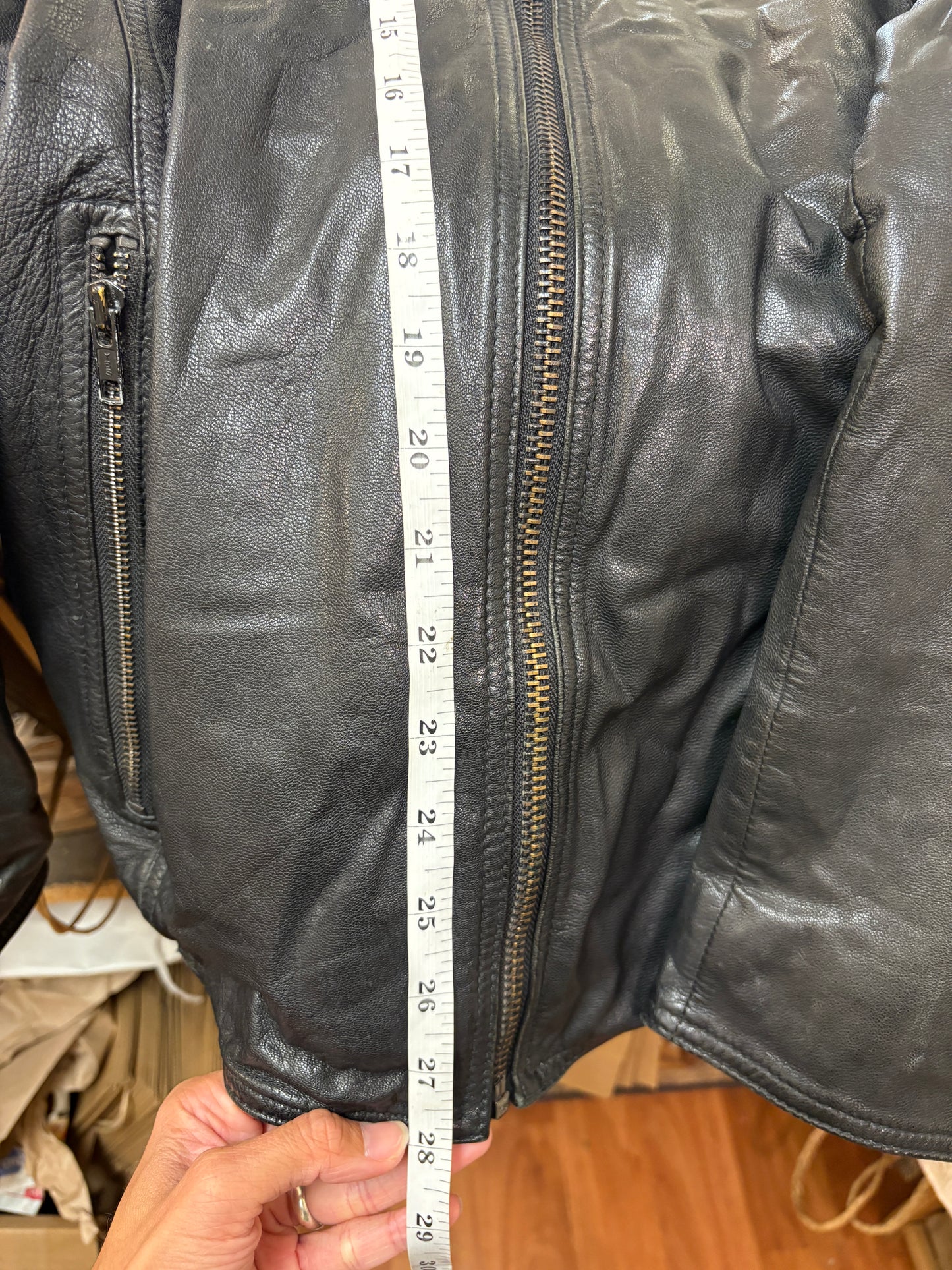 Black Rivet Leather Jacket Mens Size M Black
