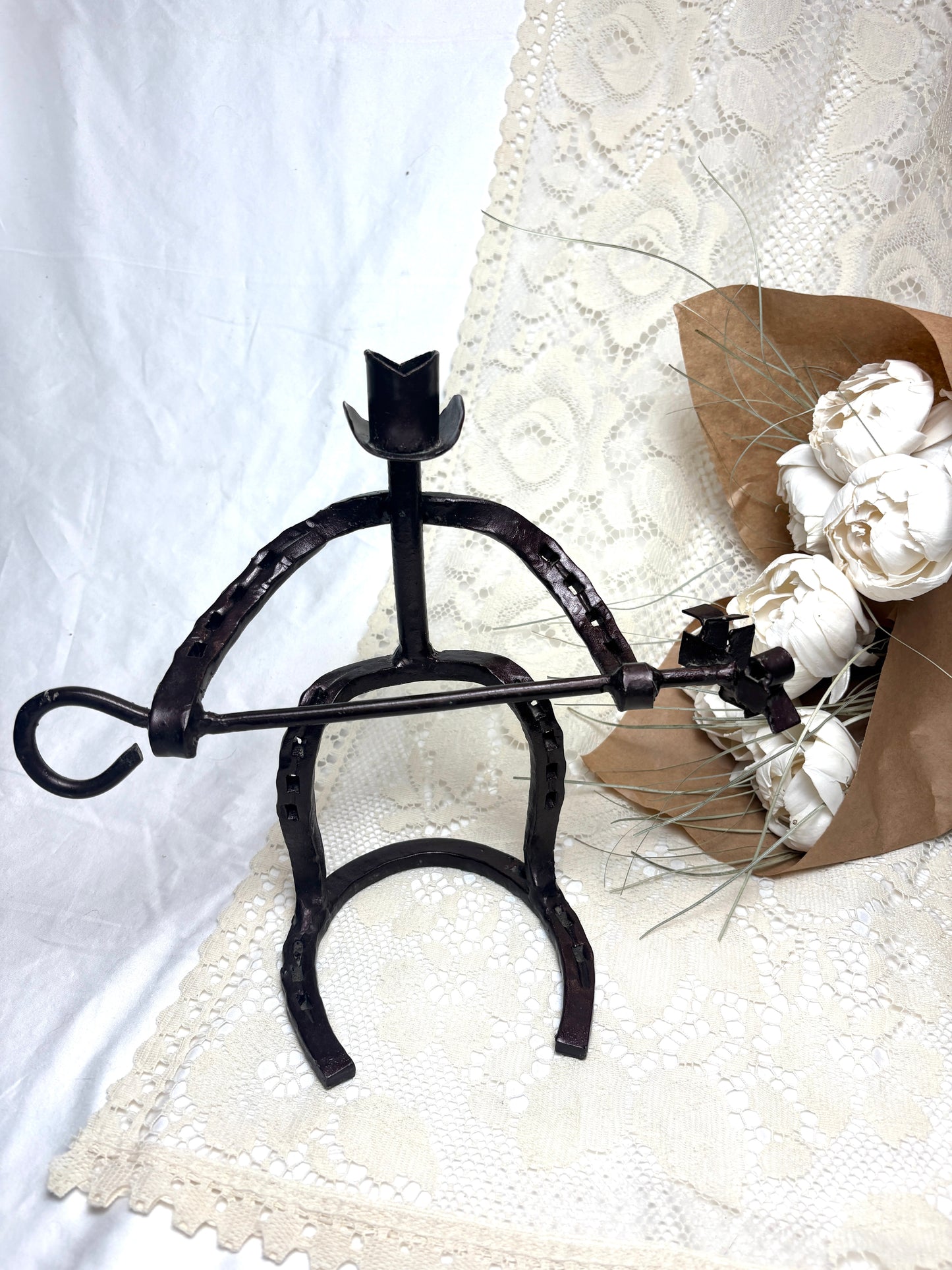 Cowboy Horseshoe Art Jewelry/ Trinket Stand Holder/ candle holder