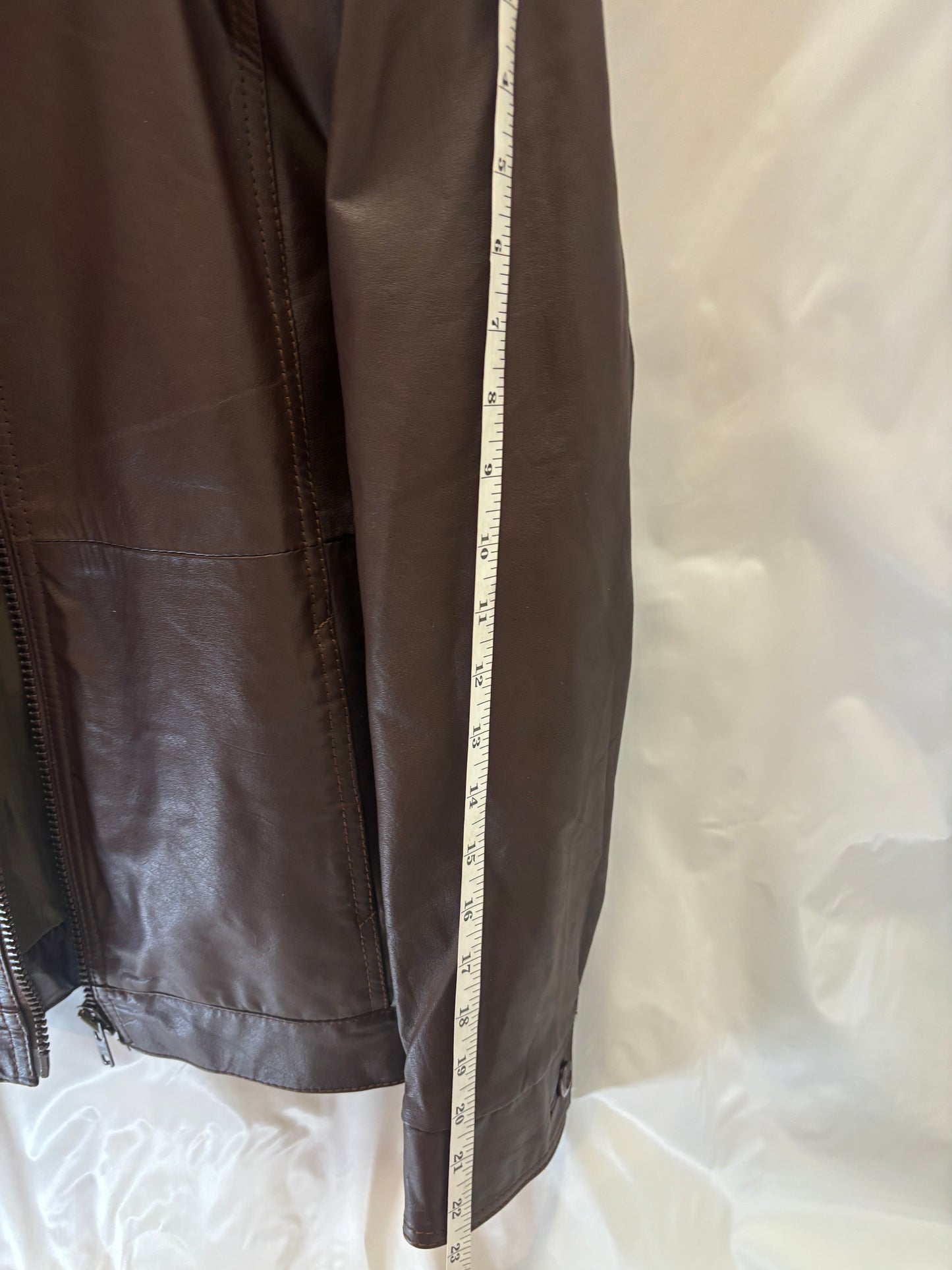 Brown Leather Bomber Moto