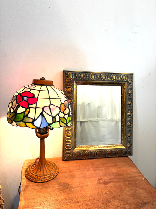 Small Mirror Gold White vintage Mirror 10 x 8